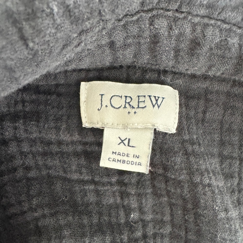 J.Crew Cotton Gauze Summer Dress XL Black Coastal Minimalist Capsule 90s Beach - Picture 9 of 16